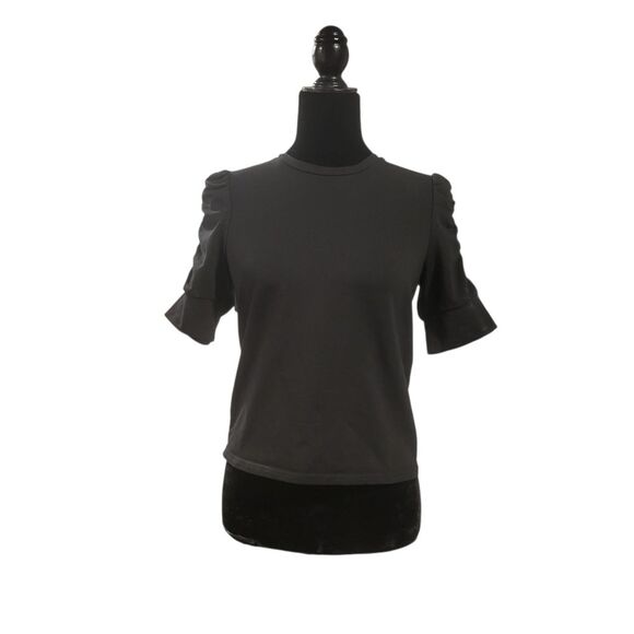 Walter Baker Black Ruffled Puff Sleeve Top XS - Picture 2 of 6